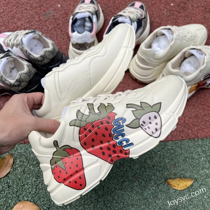 Gucci Rhyton Strawberry Double G Dad Shoes