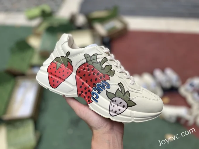 Gucci Rhyton Strawberry Double G Dad Shoes