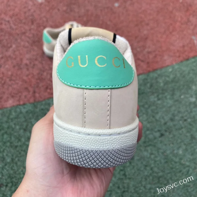 GUCCI Screener Low-Top Distressed Mesh Sneakers in Grey & Multicolor Logo