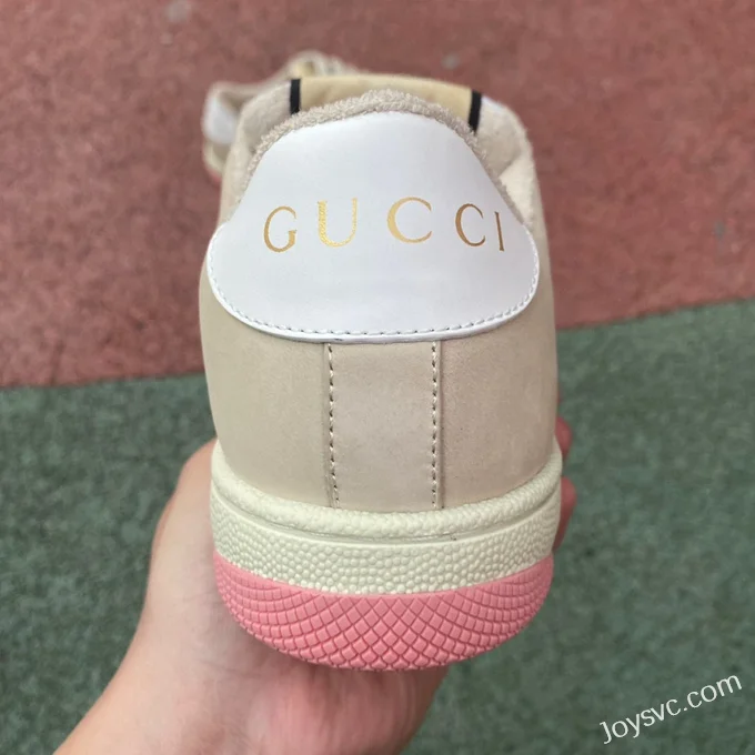 GUCCI Screener Low-Top Lace-Up Fashion Sneakers for Women in Beige