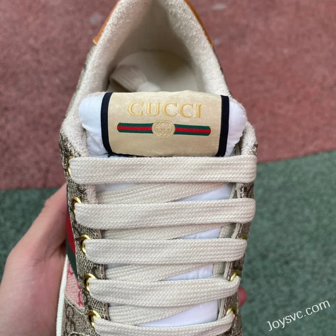 GUCCI Screener Canvas Low-Top Lace-Up Sneakers for Lunar New Year in Umber