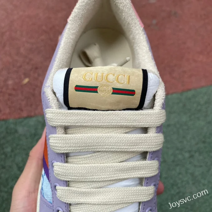 GUCCI Screener Low-Top Lace-Up Fashion Sneakers for Women in Light Blue