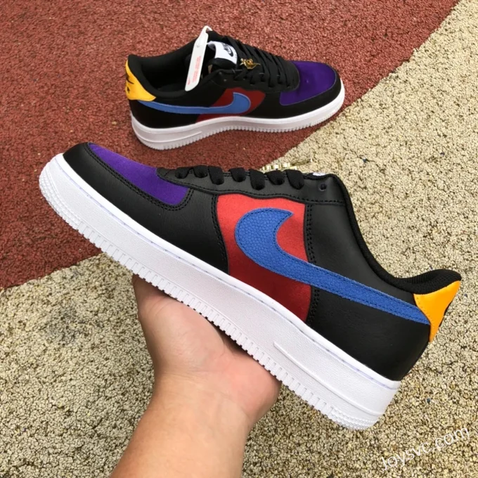 Nike Air Force 1 LV8 EMB Black Red Purple Gold Low DN4178-001