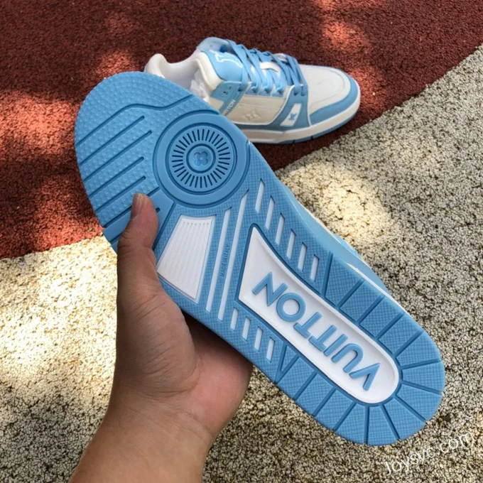 Louis Vuitton Trainer White Blue Low