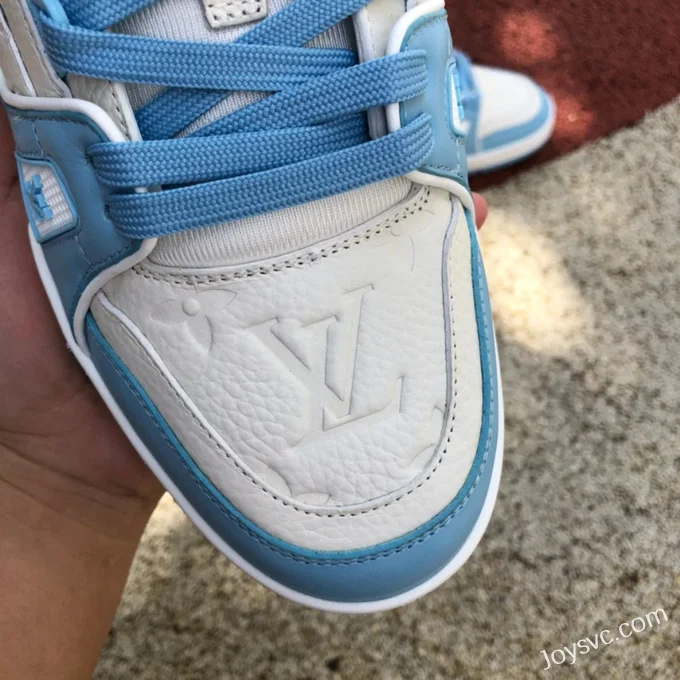 Louis Vuitton Trainer White Blue Low