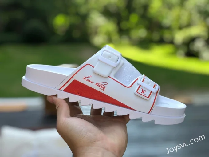 Louis Vuitton 2022 Summer White Red Slides