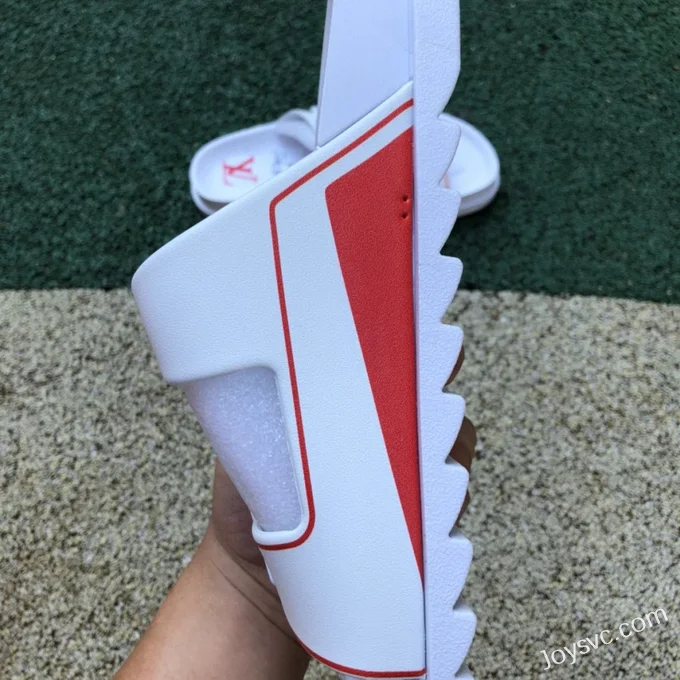 Louis Vuitton 2022 Summer White Red Slides