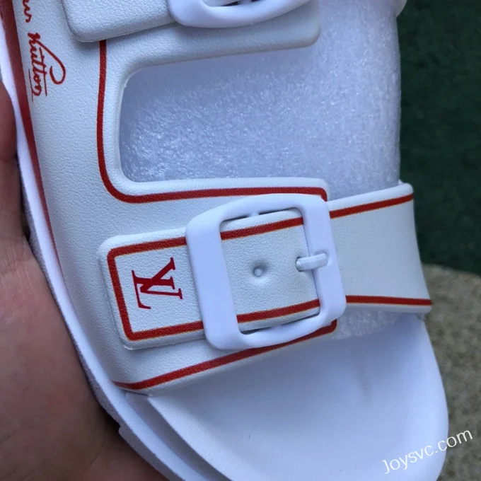 Louis Vuitton 2022 Summer White Red Slides