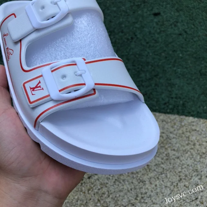 Louis Vuitton 2022 Summer White Red Slides