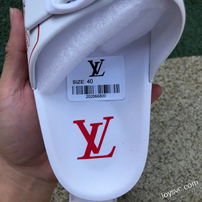 Louis Vuitton 2022 Summer White Red Slides