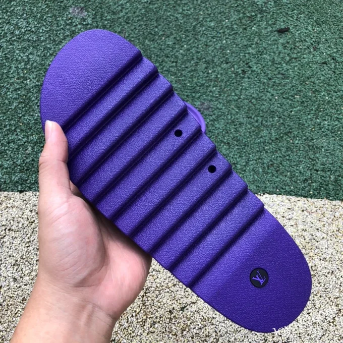 Louis Vuitton 2022 Summer Black Purple Slides