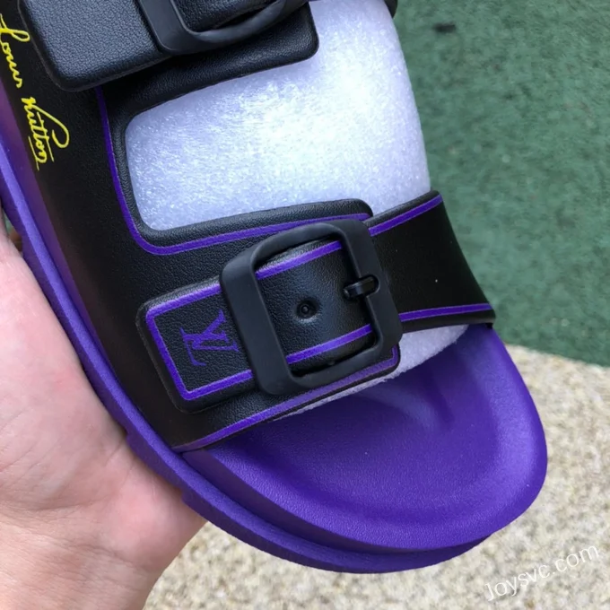 Louis Vuitton 2022 Summer Black Purple Slides