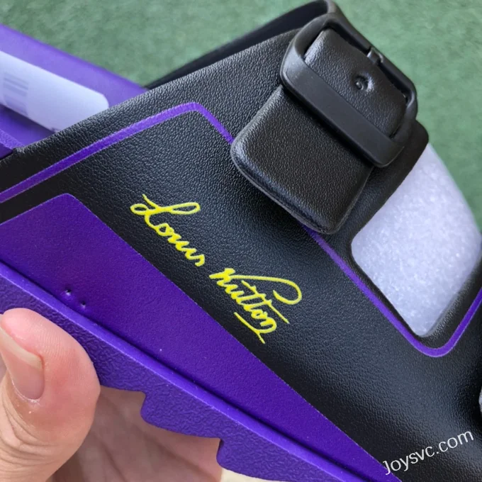 Louis Vuitton 2022 Summer Black Purple Slides