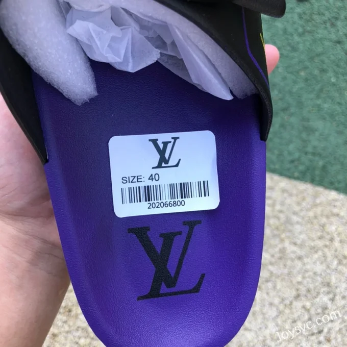 Louis Vuitton 2022 Summer Black Purple Slides