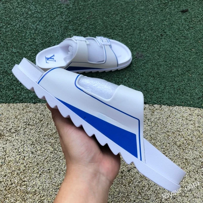 Louis Vuitton 2022 Summer White Blue Slides