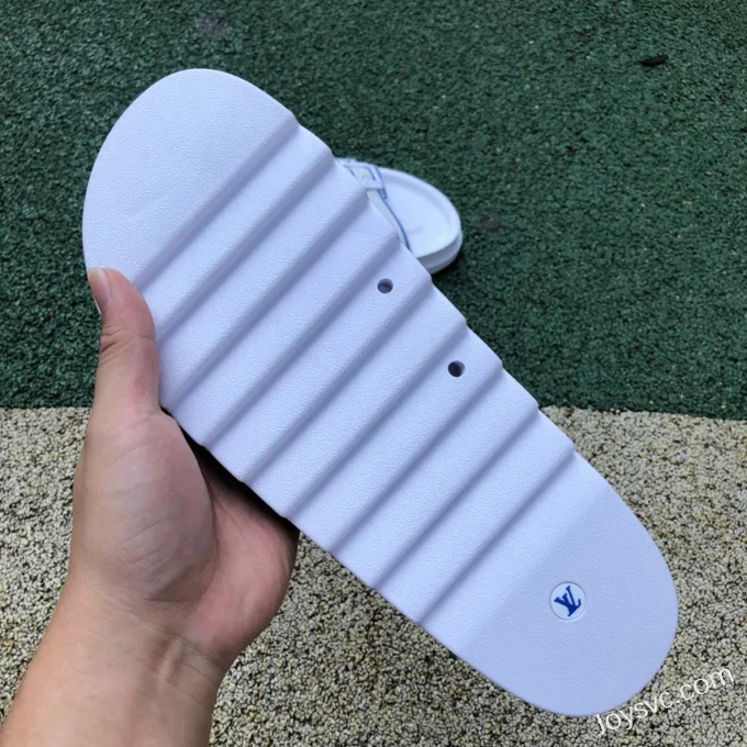 Louis Vuitton 2022 Summer White Blue Slides