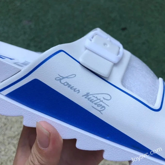 Louis Vuitton 2022 Summer White Blue Slides