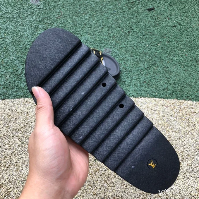 Louis Vuitton 2022 Summer Black Yellow Slides