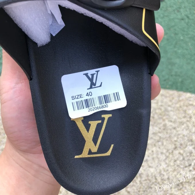 Louis Vuitton 2022 Summer Black Yellow Slides