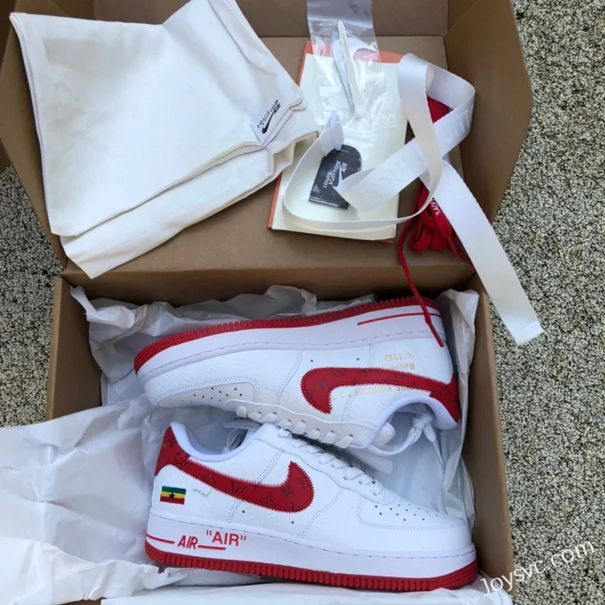 Louis Vuitton x Nike Air Force 1 LV AF1 White Red