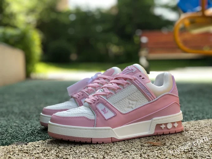 Louis Vuitton Trainer White Pink Low