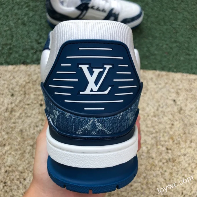 Louis Vuitton Trainer White Denim Blue Low