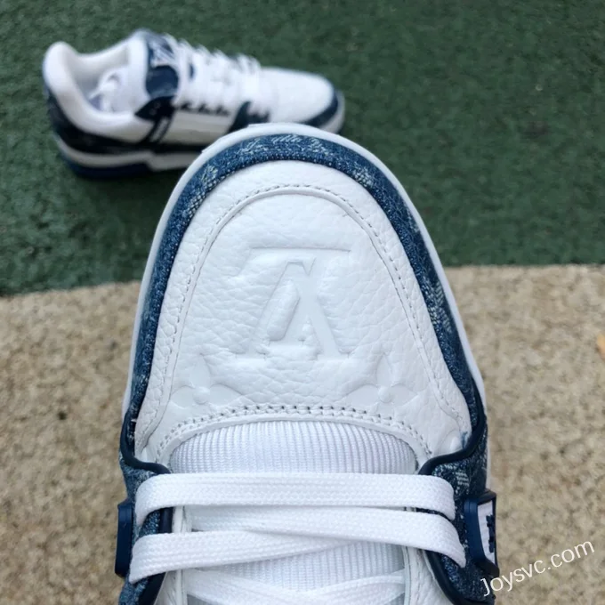 Louis Vuitton Trainer White Denim Blue Low