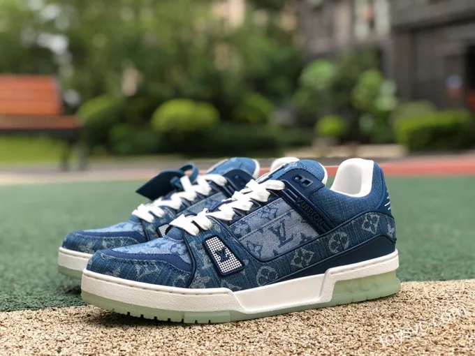 Louis Vuitton Trainer Denim Blue Low Bulk Order