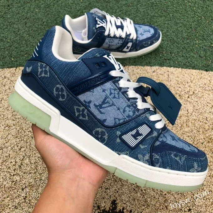 Louis Vuitton Trainer Denim Blue Low Bulk Order