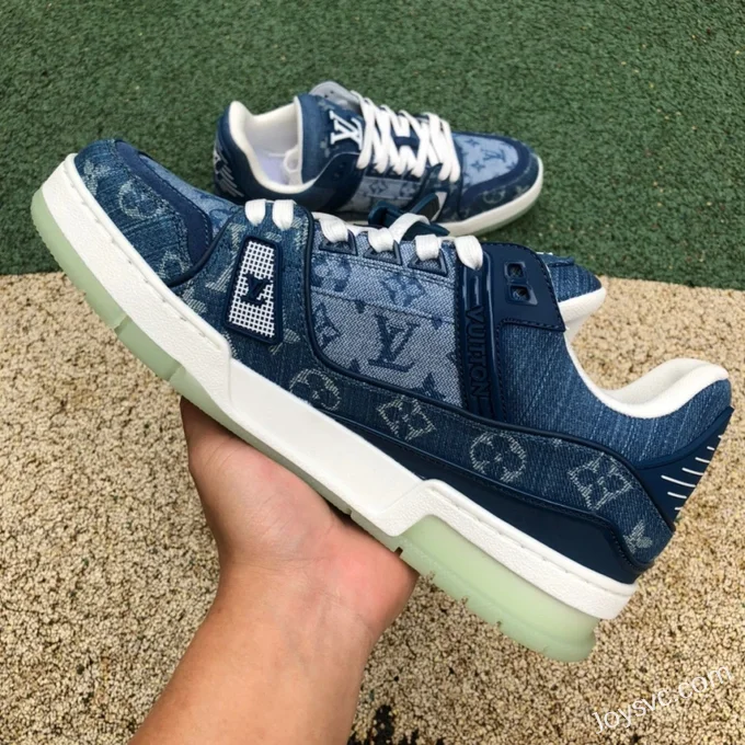 Louis Vuitton Trainer Denim Blue Low Bulk Order