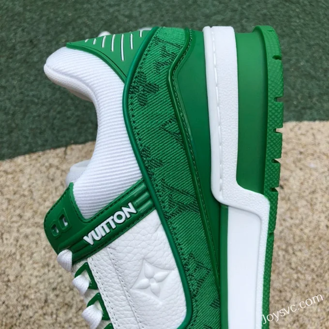 Louis Vuitton Trainer White Green Low