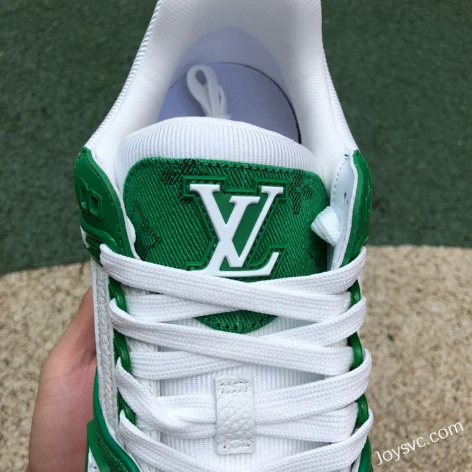 Louis Vuitton Trainer White Green Low