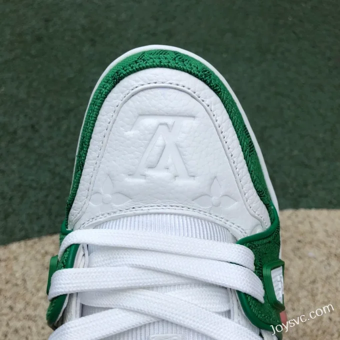 Louis Vuitton Trainer White Green Low