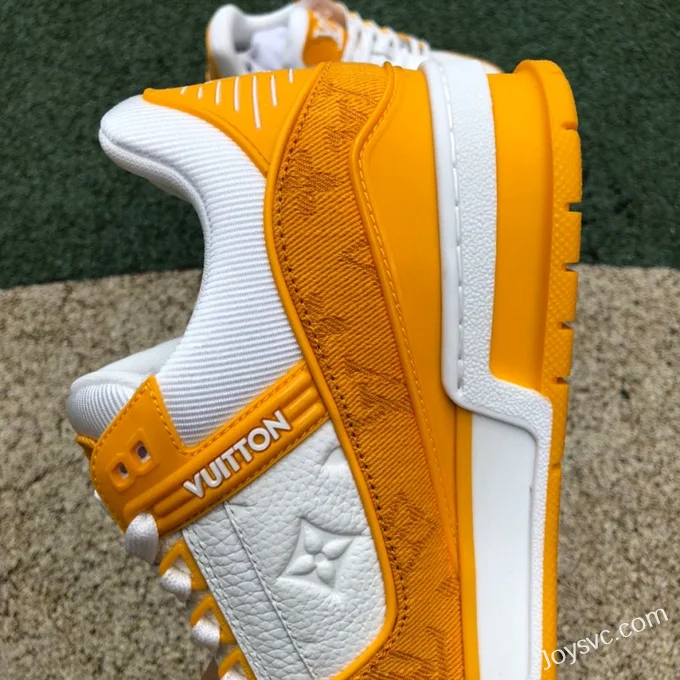 Louis Vuitton Trainer White Yellow Low