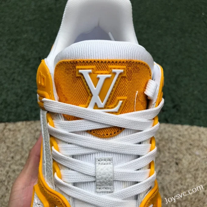 Louis Vuitton Trainer White Yellow Low