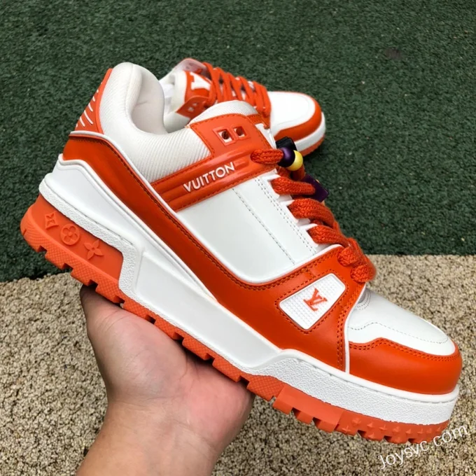 Louis Vuitton Trainer White Orange Bread Shoes