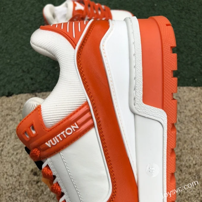 Louis Vuitton Trainer White Orange Bread Shoes