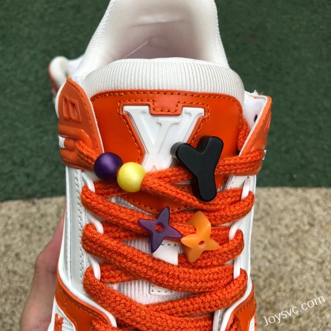 Louis Vuitton Trainer White Orange Bread Shoes