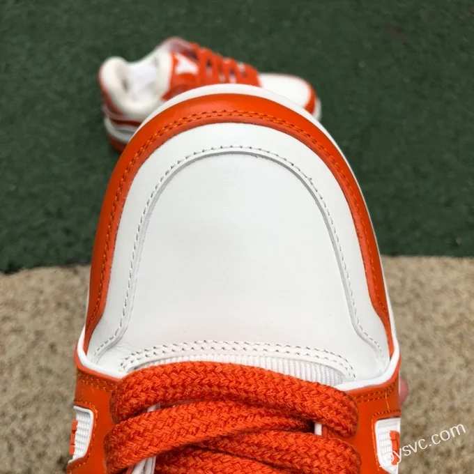 Louis Vuitton Trainer White Orange Bread Shoes