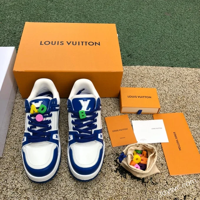 Louis Vuitton Trainer White Orange Bread Shoes