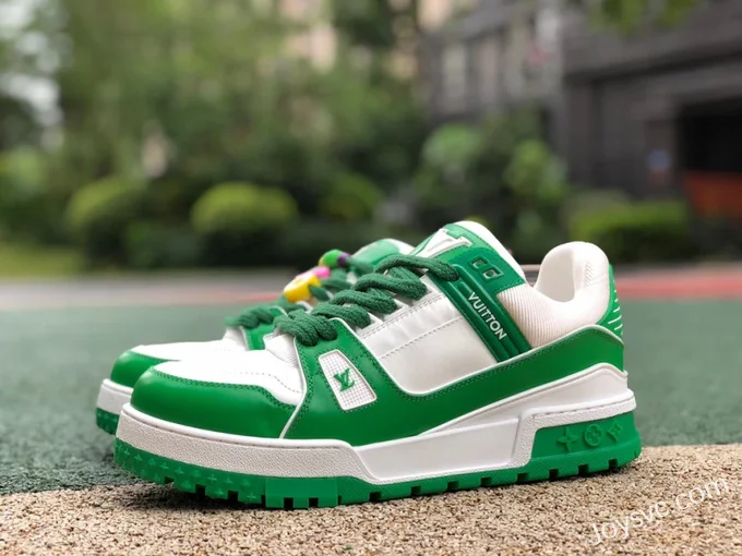 Louis Vuitton Trainer White Green Bread Shoes