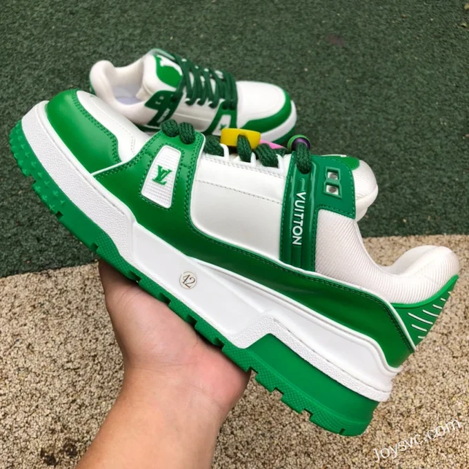 Louis Vuitton Trainer White Green Bread Shoes