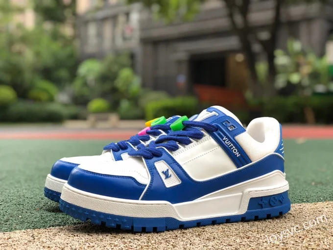 Louis Vuitton Trainer White Blue Bread Shoes