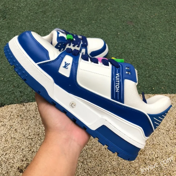 Louis Vuitton Trainer White Blue Bread Shoes