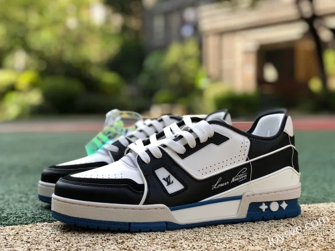 Louis Vuitton Trainer Black White Blue Low Bulk Order