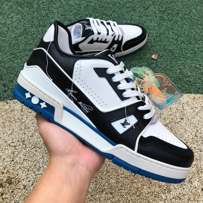 Louis Vuitton Trainer Black White Blue Low Bulk Order