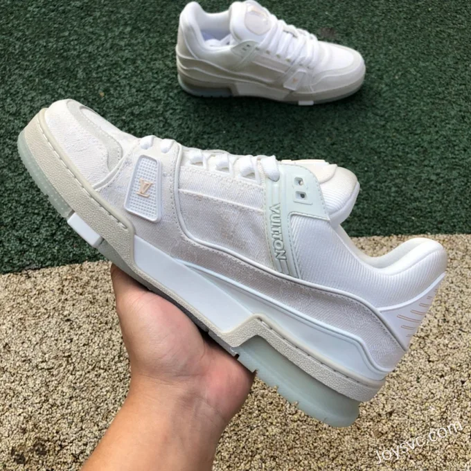 Louis Vuitton Trainer White Canvas Low