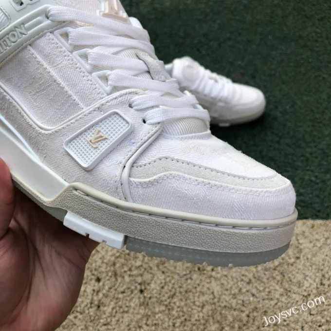 Louis Vuitton Trainer White Canvas Low