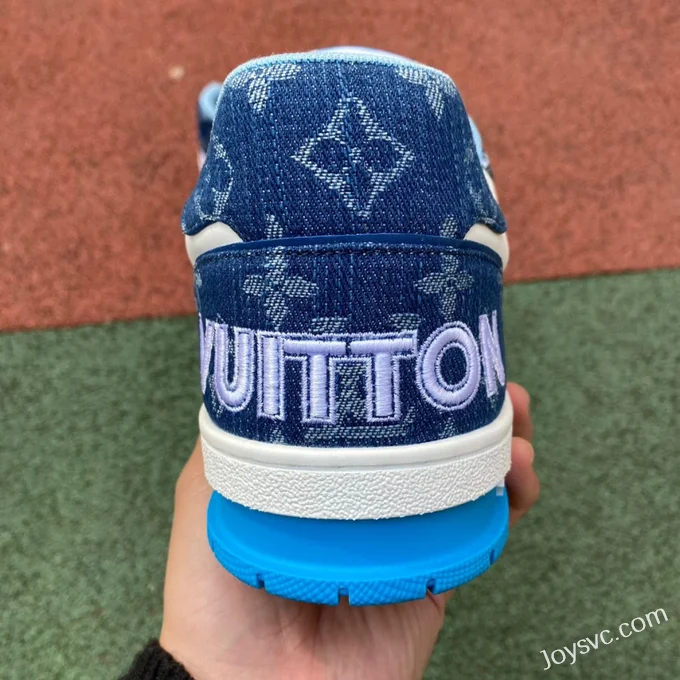 Louis Vuitton Trainer White Blue Velcro Low