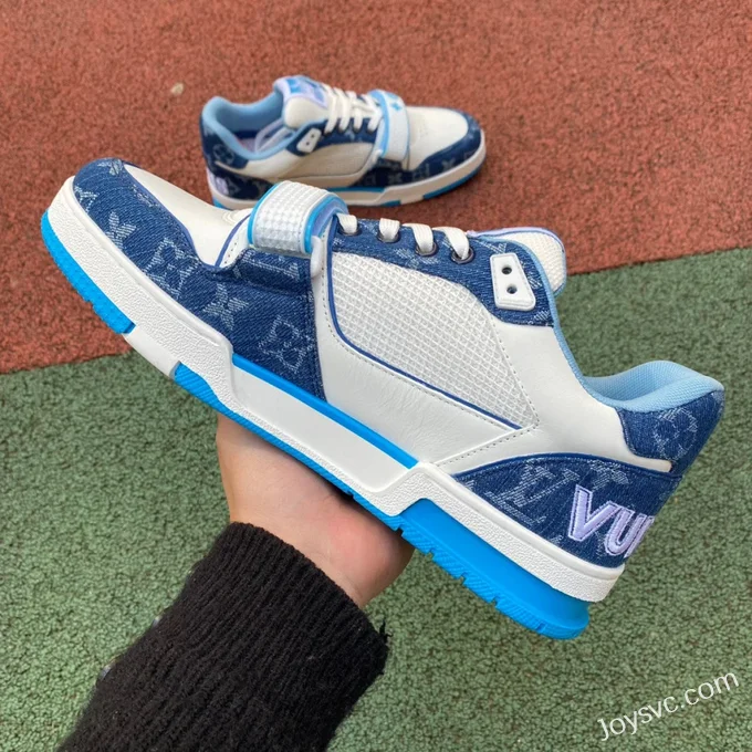 Louis Vuitton Trainer White Blue Velcro Low